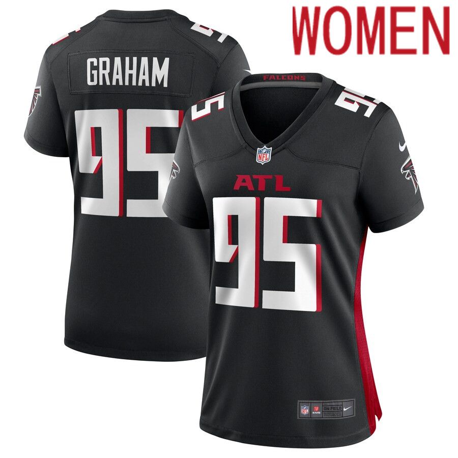Women Atlanta Falcons 95 Ta Quon Graham Nike Black Game NFL Jersey